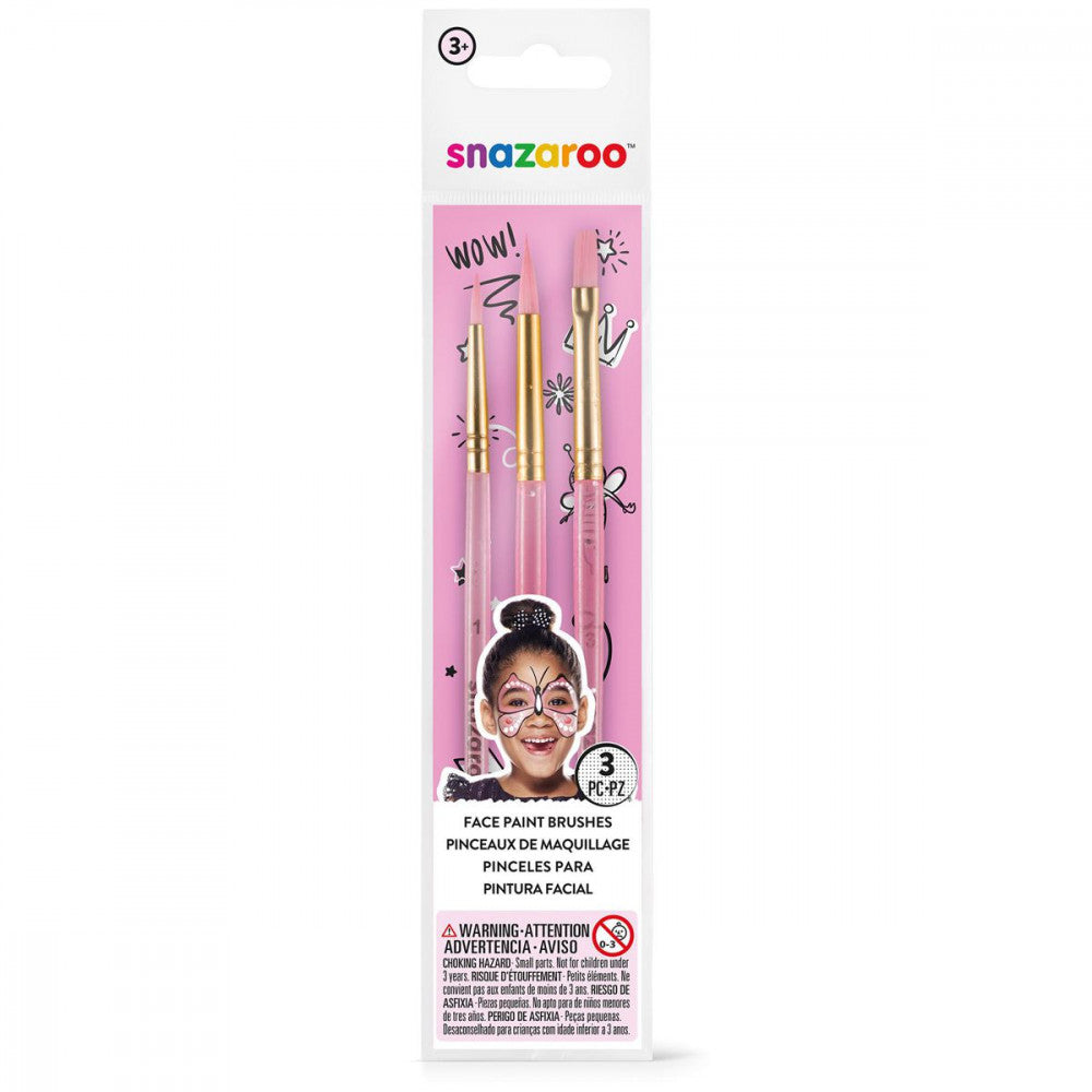 Kit de Pincéis Pintura Facial Snazaroo Reeves 3 Unidades